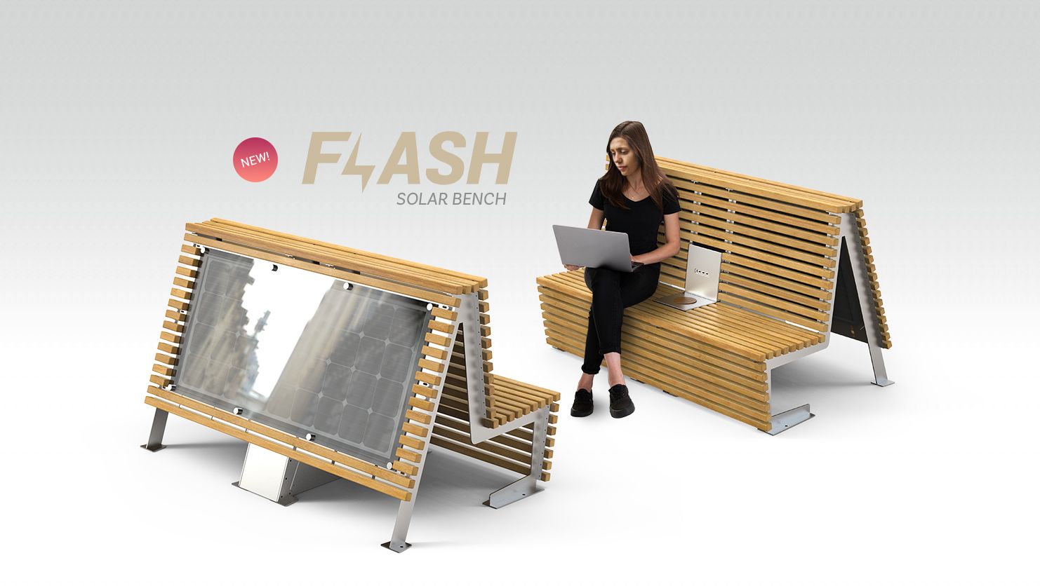 Flash solar bench by ZANO Smart City